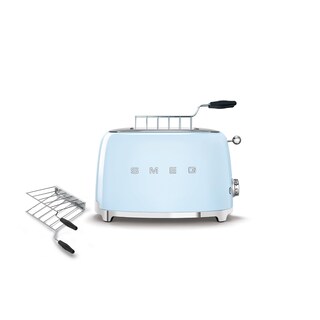 Foto 1 | Combinación De Tostadora Y Estante Para Sándwiches Smeg De 2 Rebanadas Color Azul Pastel - Venta Internacional.