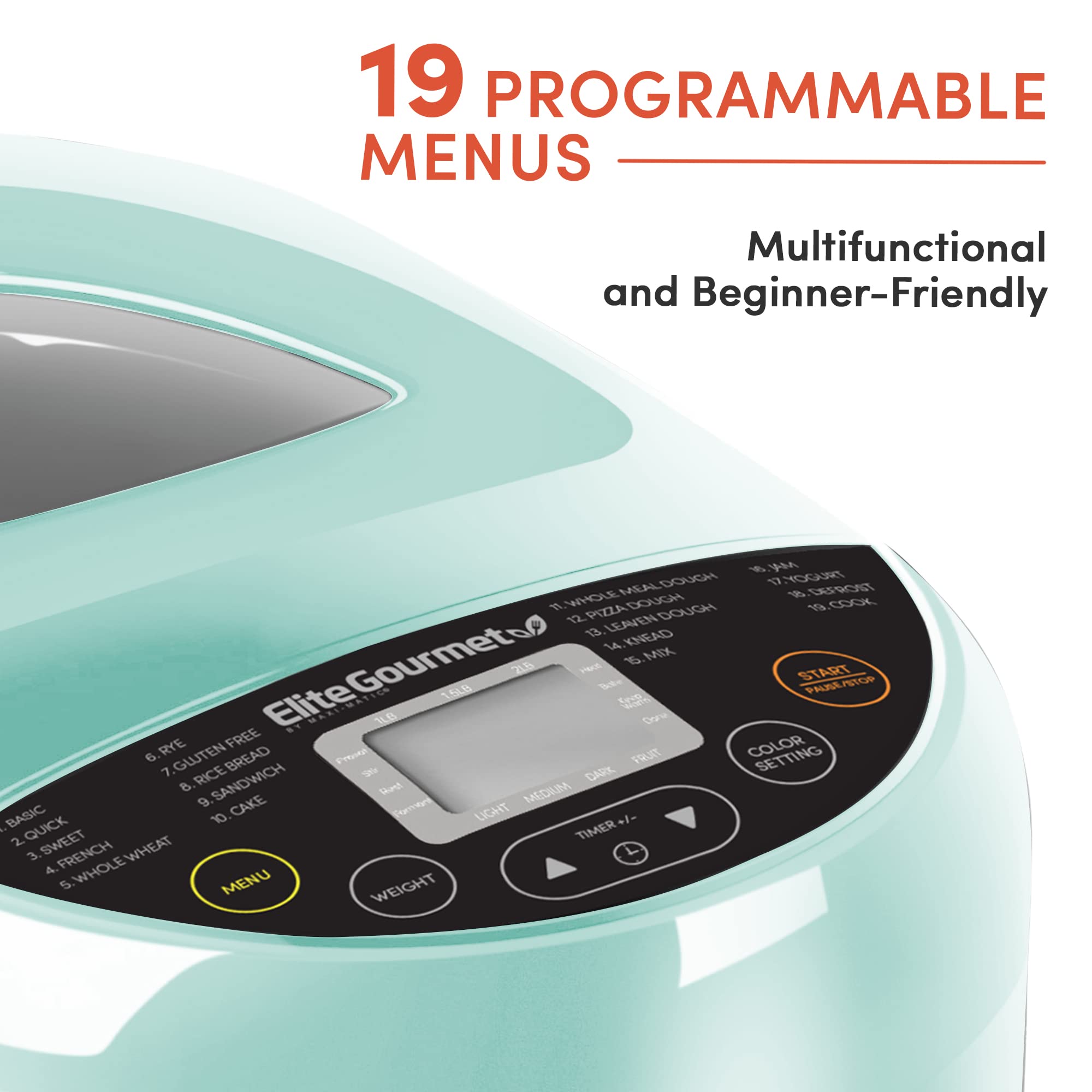 Foto 4 pulgar | Máquina Para Hacer Pan Elite Gourmet Ebm8103m Programable  2 Kg  19 Menús - Venta Internacional.