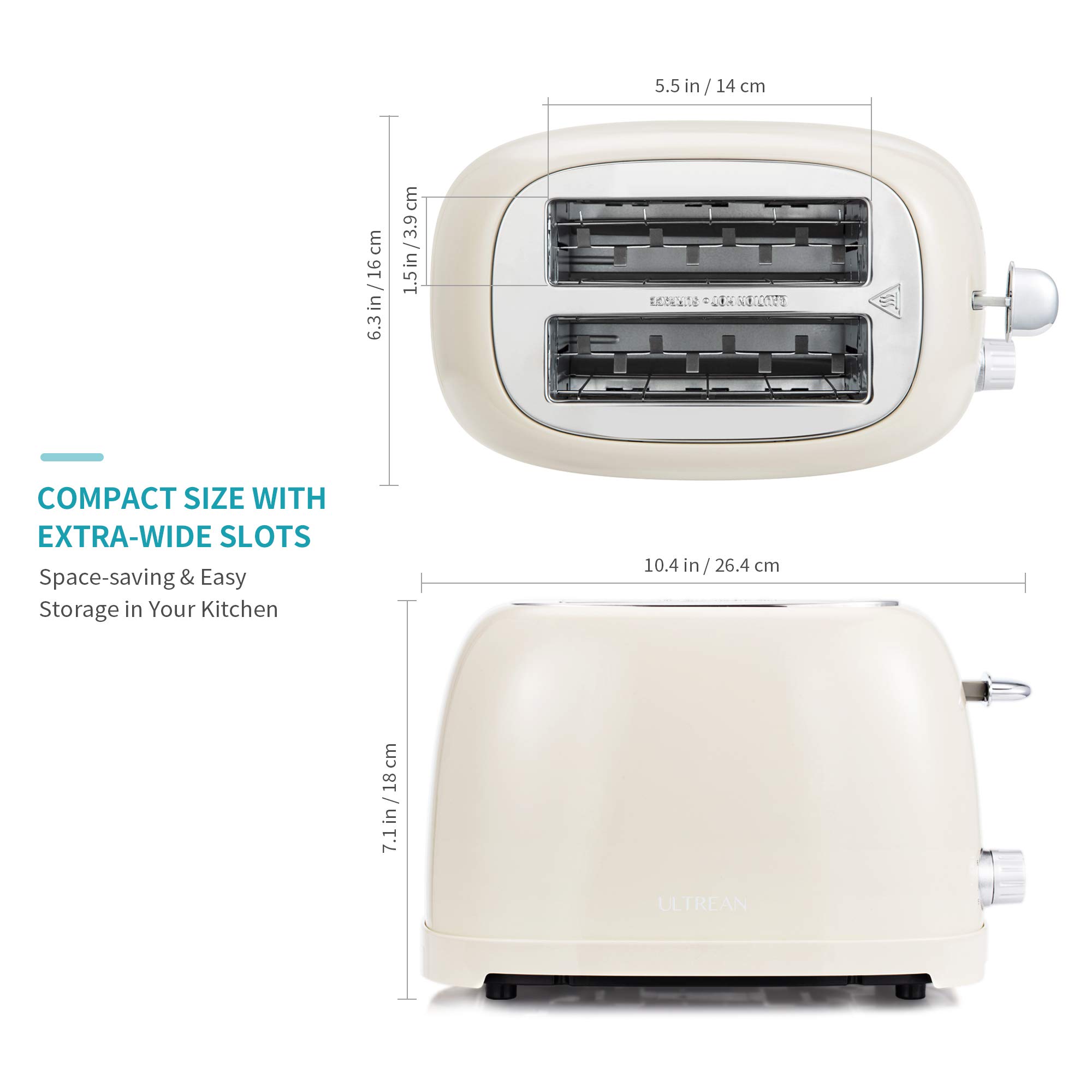 Foto 7 | Toaster Ultrean De Acero Inoxidable Con Ranura Ancha De 2 Rebanadas Y Bandeja