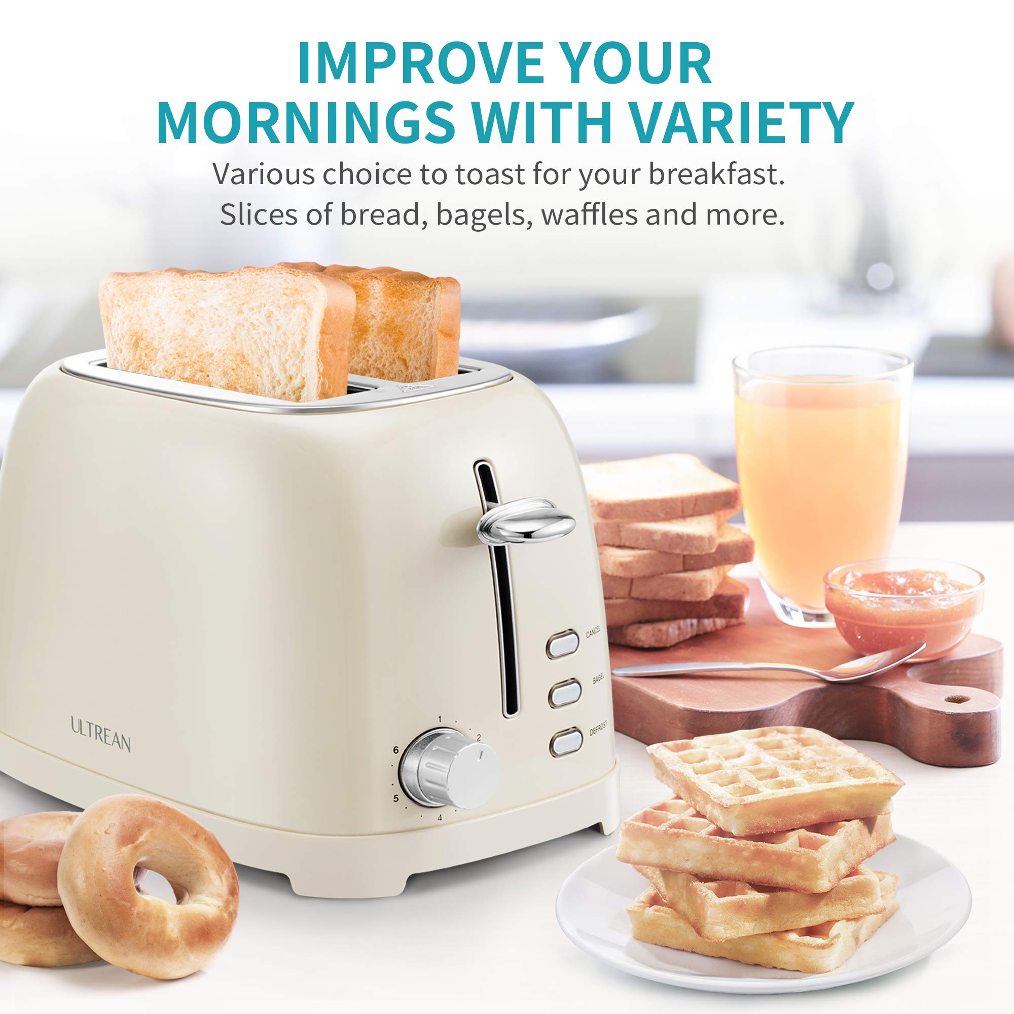 Foto 8 | Toaster Ultrean De Acero Inoxidable Con Ranura Ancha De 2 Rebanadas Y Bandeja