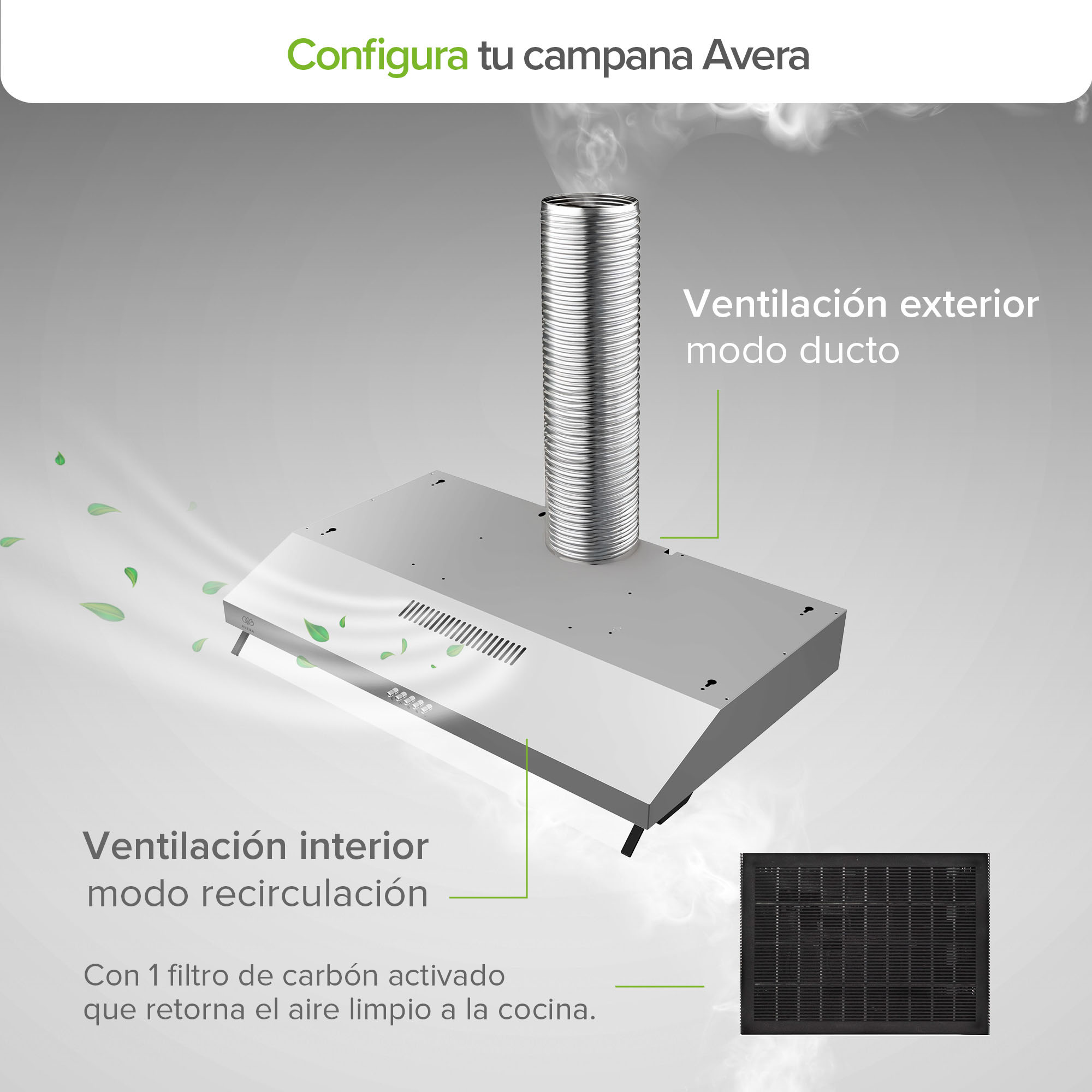 Foto 6 | Campana Extractora De Pared 80 CM Avera Cea80 Plateada