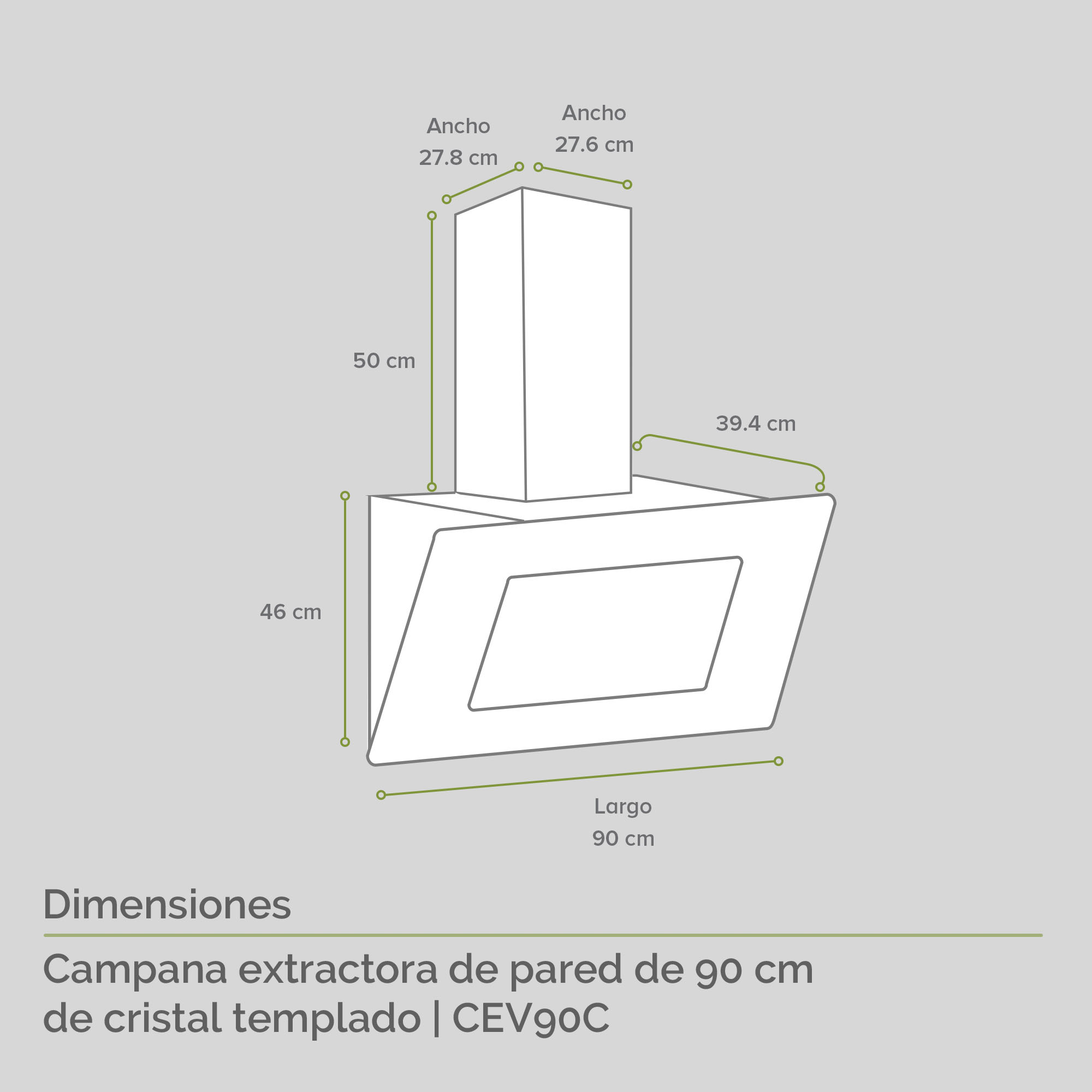 Foto 4 pulgar | Campana Extractora Purificadora Avera Cev90c de Pared 90 cm - color Negro