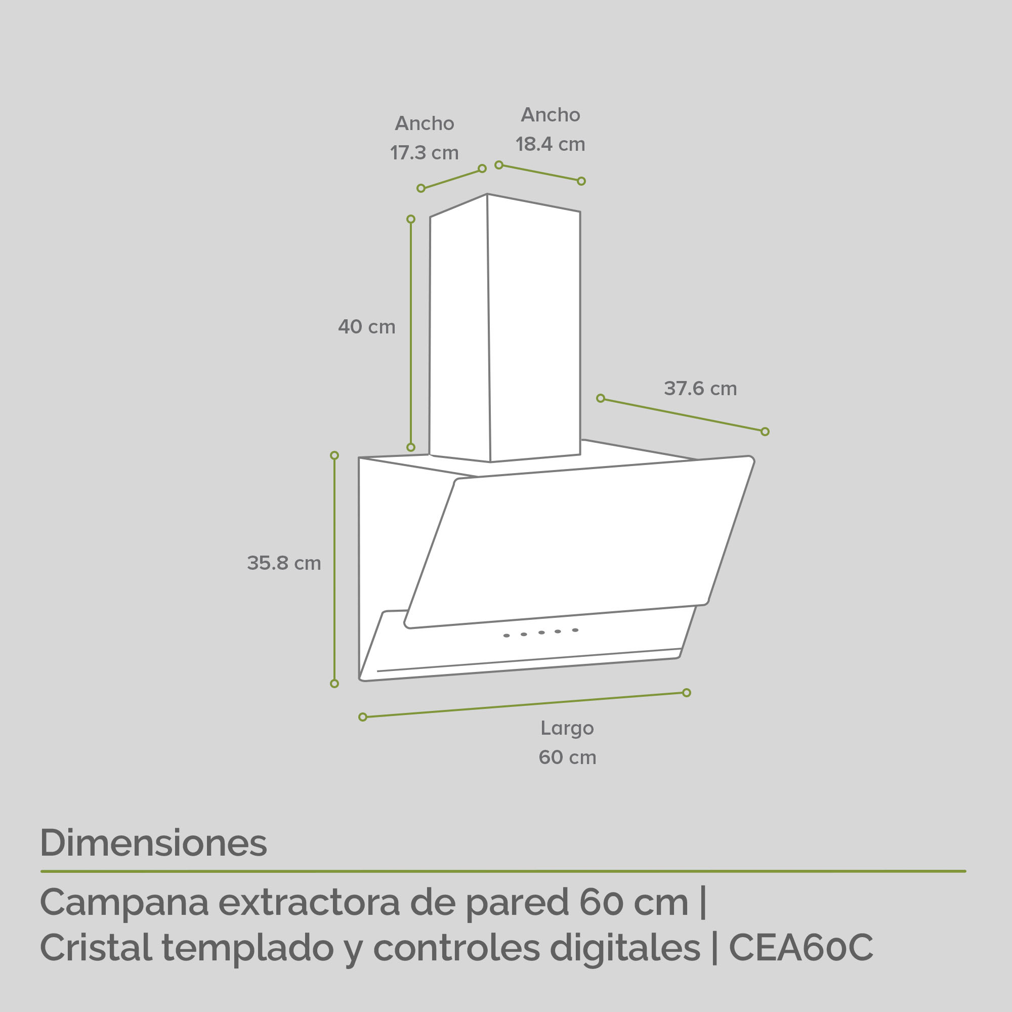 Foto 4 pulgar | Campana Extractora de Pared Avera Cea60c color Negro