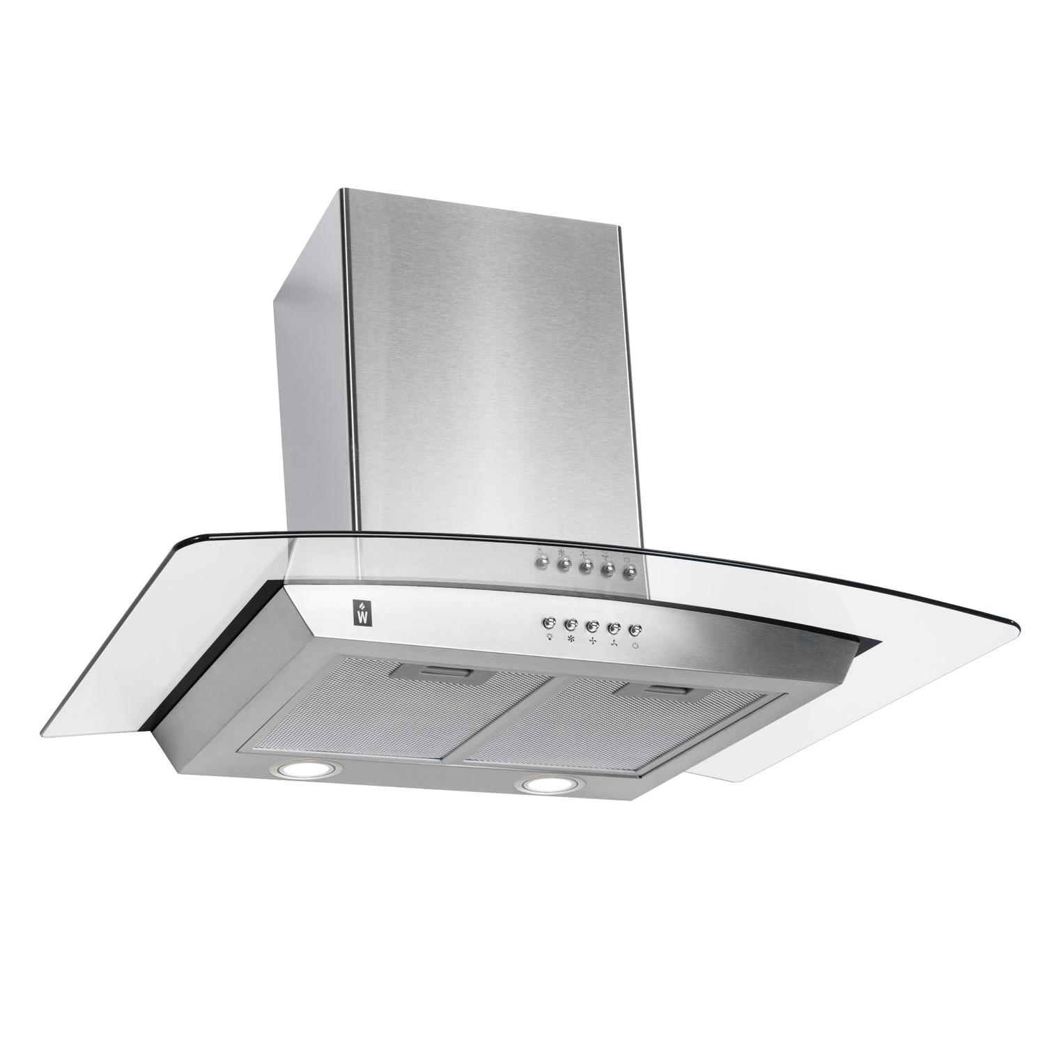 Campana Extractora de Cocina Wonder Cook color Plata Vidrio Templado
