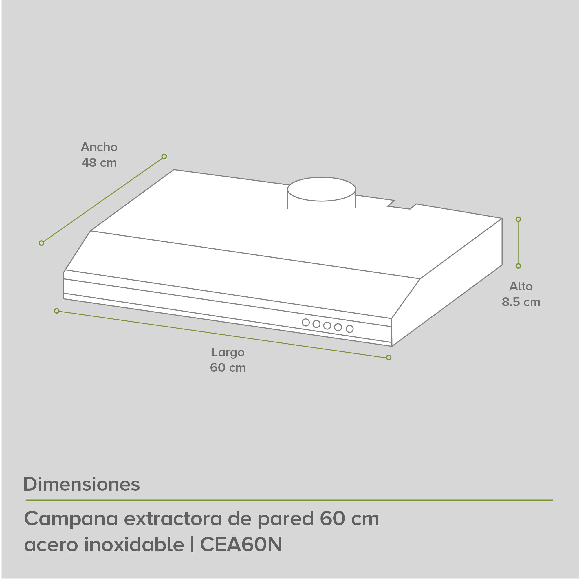 Foto 3 | Campana Extractora de Pared Avera CEA60N color Negro 60 cm