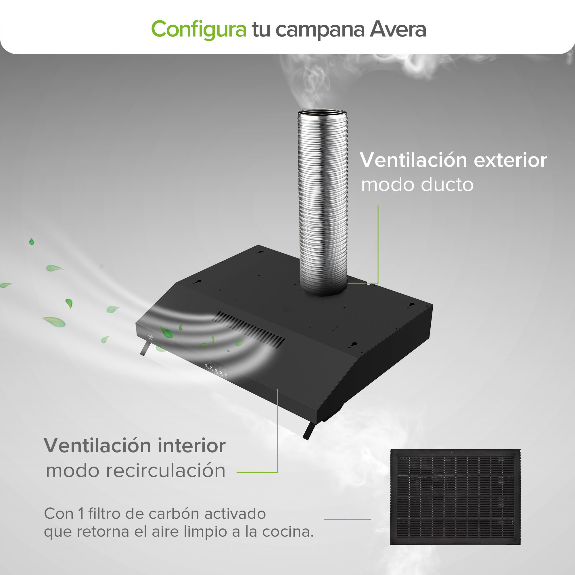 Foto 7 pulgar | Campana Extractora de Pared Avera Cea60n Negra 60 cm