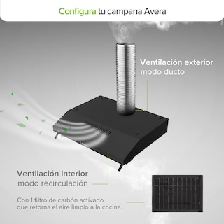 Foto 6 | Campana Extractora de Pared Avera Cea60n Negra 60 cm