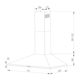 Foto 4 | Campana Pared Ihd Ch Tulum 60 Cm (24'') Purificadora Acero Inoxidable Piramidal