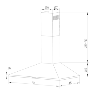 Foto 4 | Campana Pared Ihd Ch Tulum 80 Cm (31'') Purificadora Acero Inoxidable Piramidal