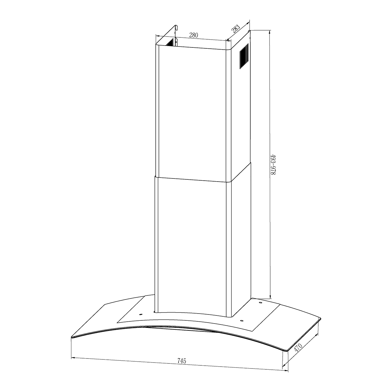 Foto 5 pulgar | Campana Pared Ihd Ch Milan 75 Cm Purificadora Acero Inox Y Cristal