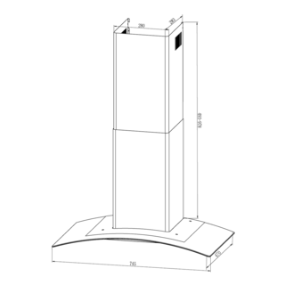 Foto 4 | Campana Pared Ihd Ch Milan 75 Cm Purificadora Acero Inox Y Cristal