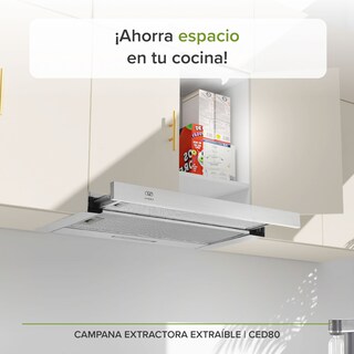 Foto 2 | Campana Extractora Deslizable Avera CED80 color Plata