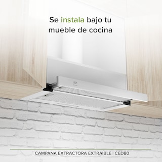 Foto 5 | Campana Extractora Deslizable Avera CED80 color Plata