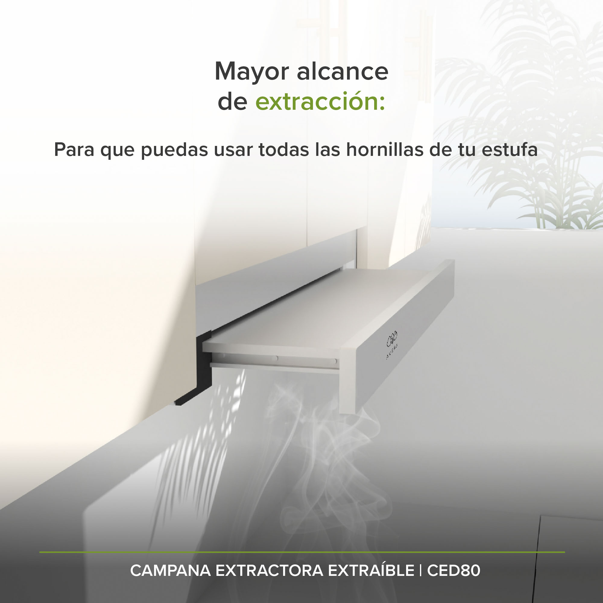 Foto 7 | Campana Extractora Deslizable Avera CED80 color Plata