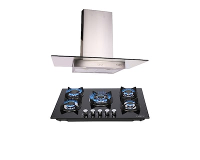 Foto 1 | Combo Campana Odipo de Pared Telux 90 Cm y Parrilla Odipo Cristal Capella 76 Cm