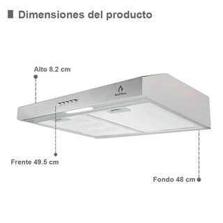 Foto 5 | Campana Extractora Cielo Empotrable De 50cm Slim En Acero Inoxidable