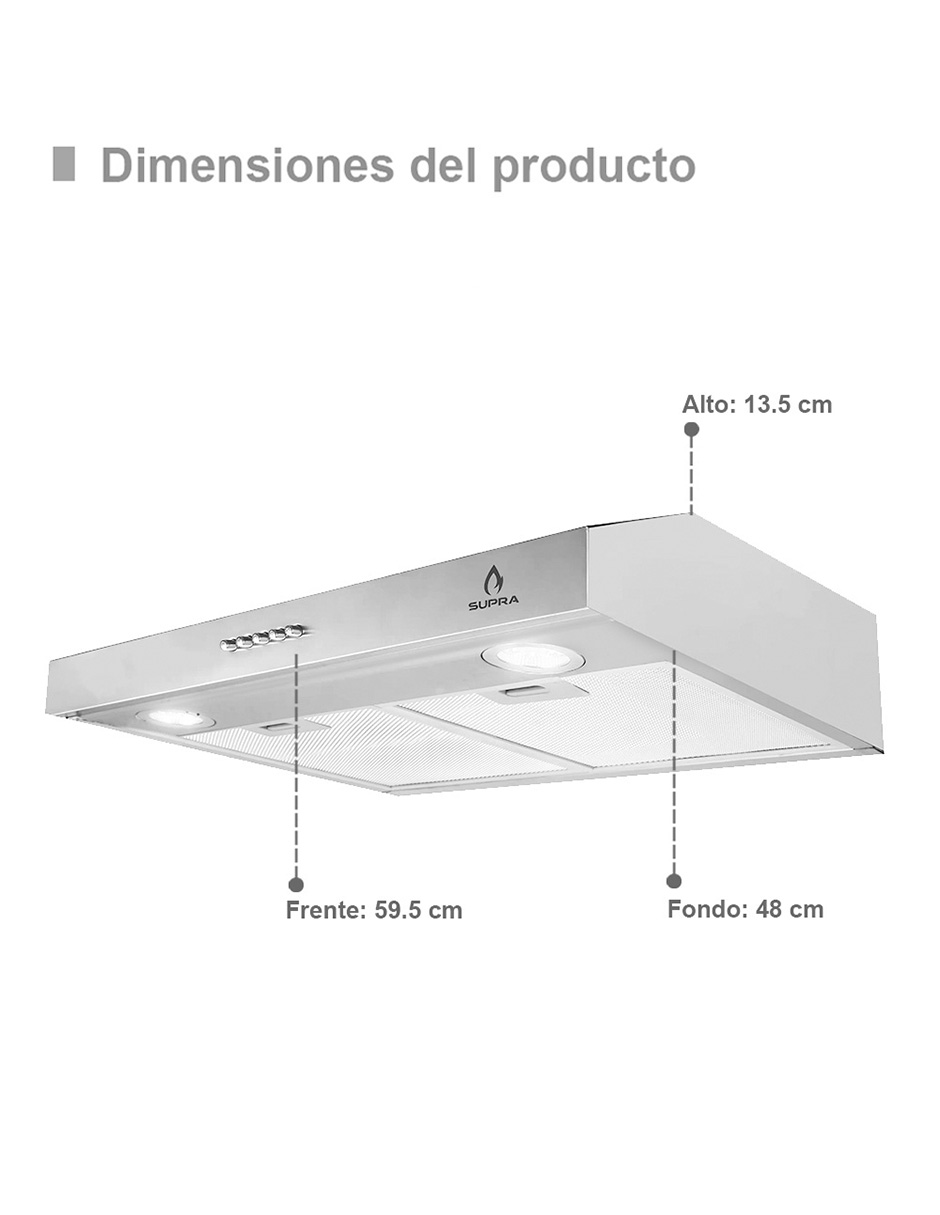 Foto 5 pulgar | Campana Extractora Brezza 60-a De Acero Inoxidable