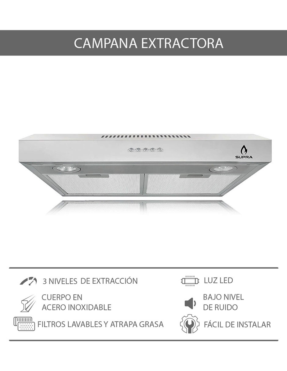 Foto 5 | Campana Extractora Brezza 60-a De Acero Inoxidable