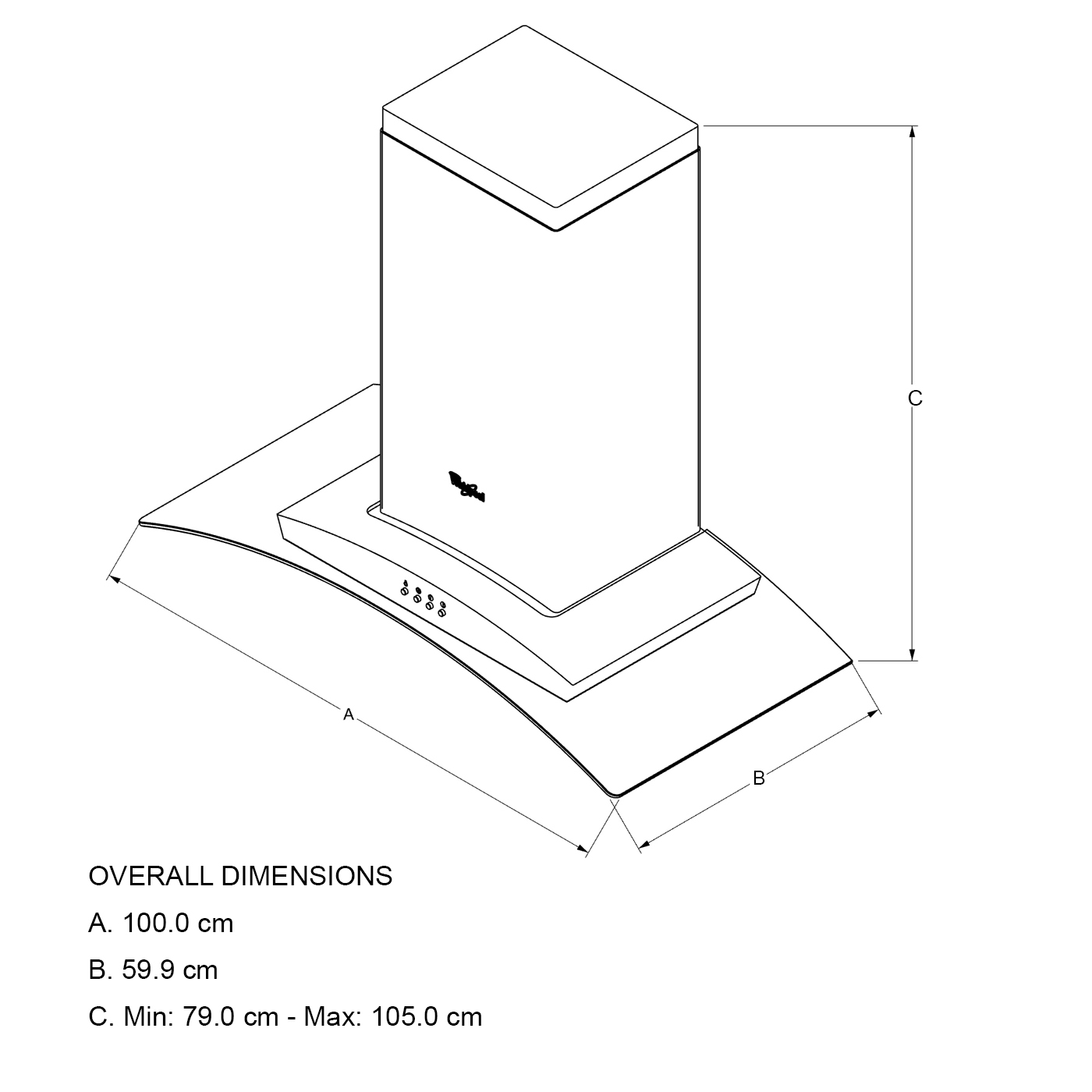 Foto 7 | Campana Whirlpool de Isla WHI9910S con Vidrio Acero Inoxidable 100 cm