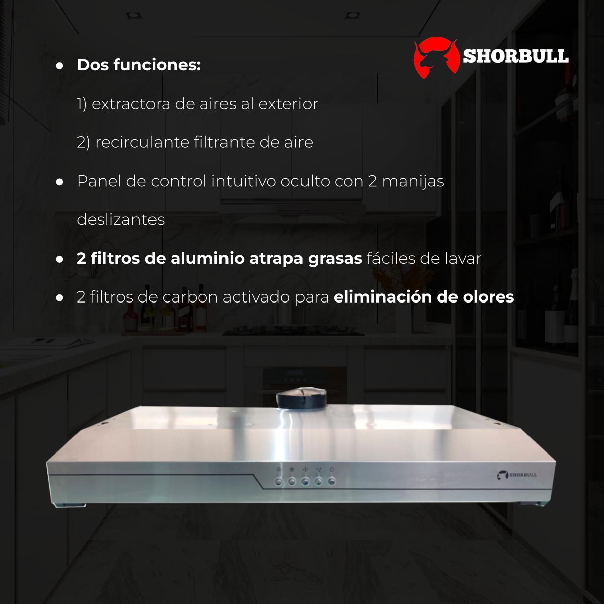 Foto 7 | Campana Shorbull Cama50 Empotrable de Acero Inoxidable