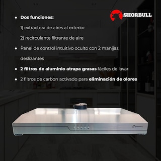 Foto 7 | Campana Shorbull Cama50 Empotrable de Acero Inoxidable