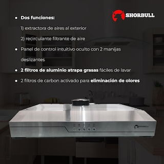Foto 7 | Campana Shorbull Empotrable de Acero Inoxidable