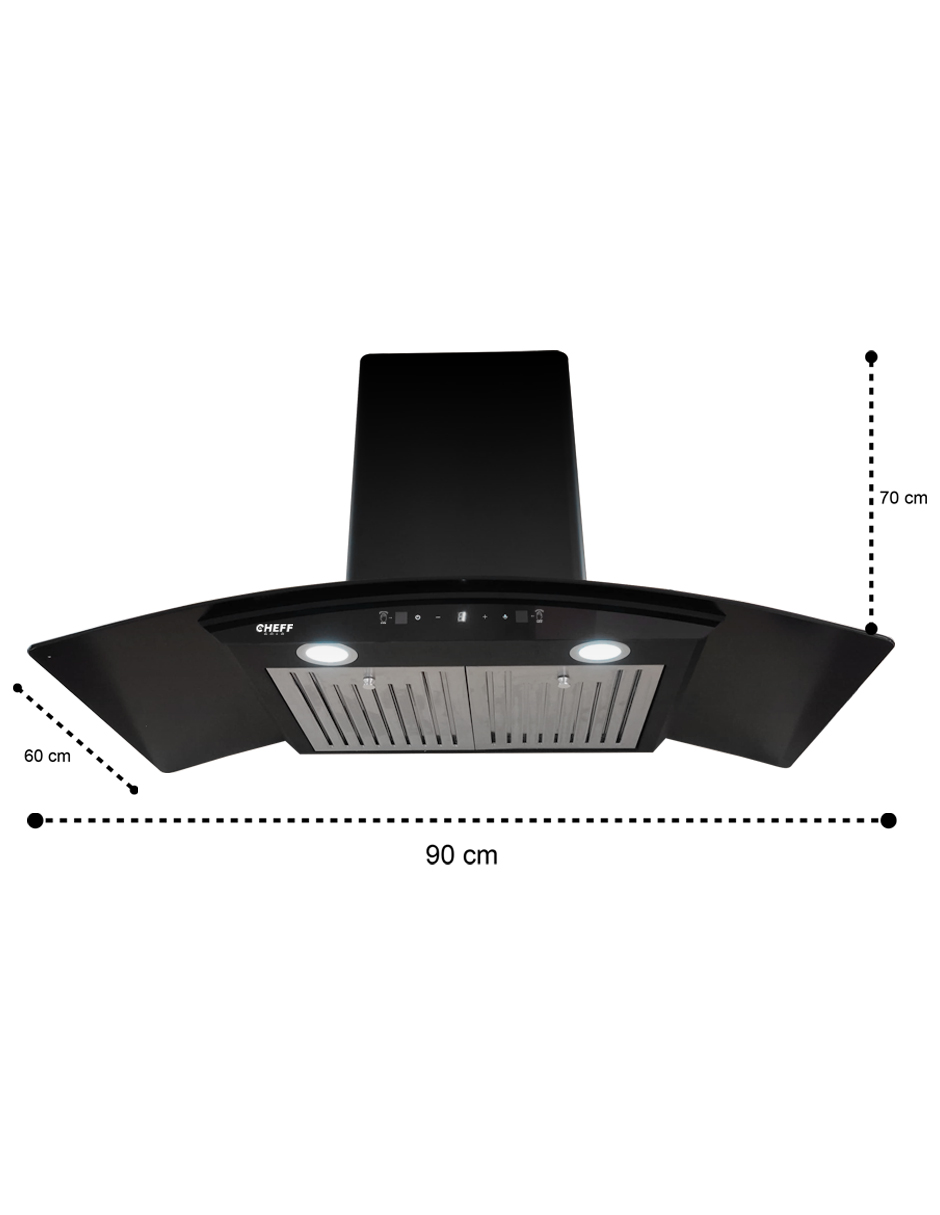 Foto 3 | Campana Purificadora Cheff Gold de Pared y Parrilla de 5 Quemadores de Inducción Magnética 90 cm