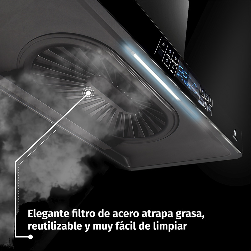 Foto 4 | Campana Supra Legacy Extractora para Pared 90 cm Negra