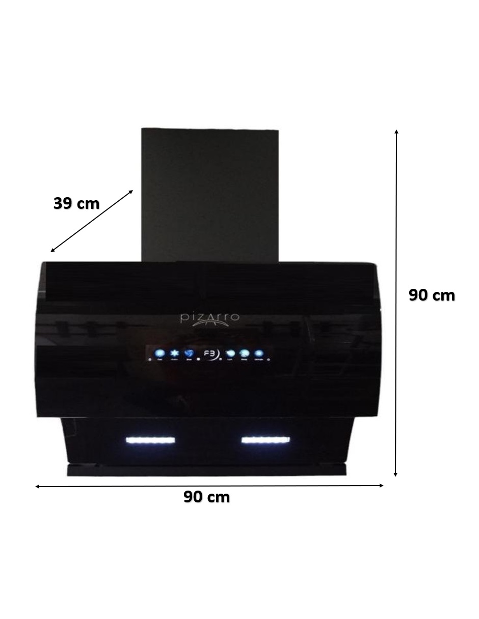 Foto 4 pulgar | Campana Purificadora de Pared Pizarro con Cristal Abatible Robotizado 90 cm