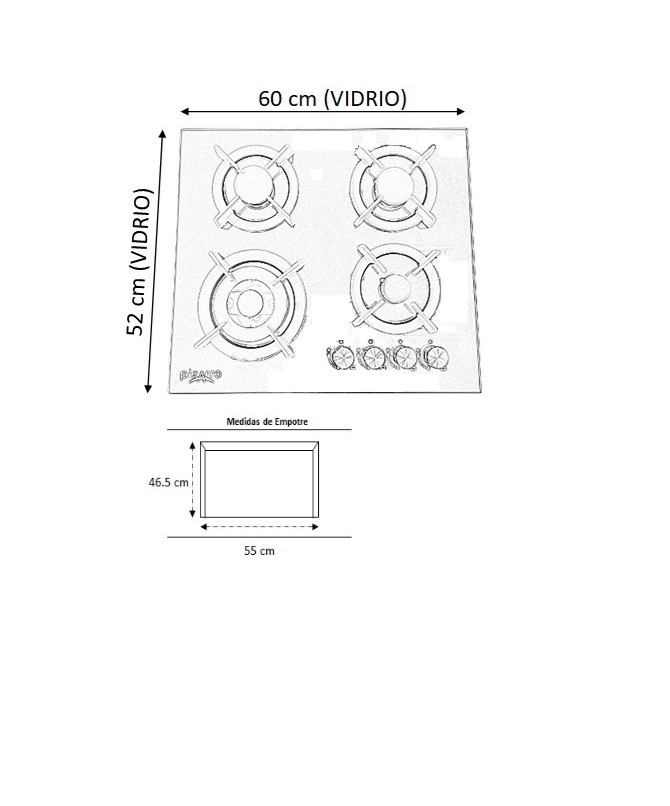 Foto 5 | Kit Campana De 90 Cm Y Parrillas De 4 Gas Y 2 Induccion Cristal Templado