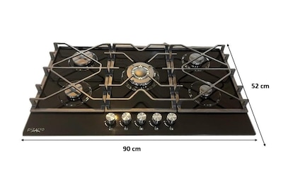 Foto 7 | Kit Campana Y Parrilla De 90 Cm En Cristal Templado Negro