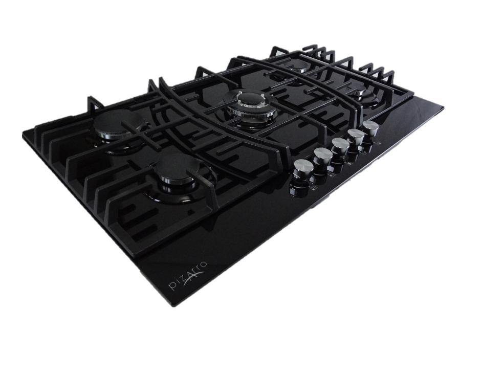 Foto 4 pulgar | Kit Campana Purificadora y Parrilla de 5 Quemadores en Cristal Negro de 90 cm