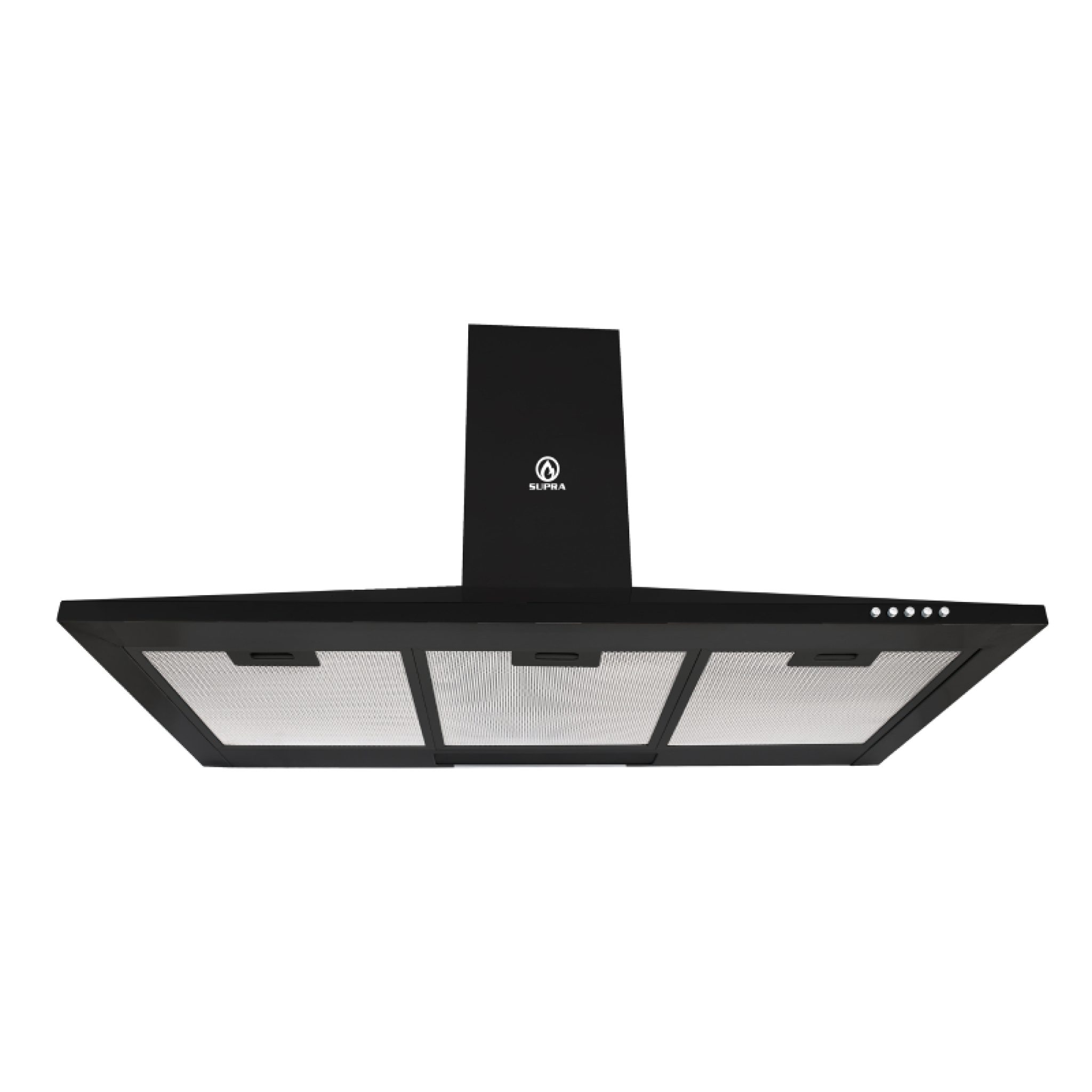 Campana Supra Decorativa De 90cm De Acero Inox Negro