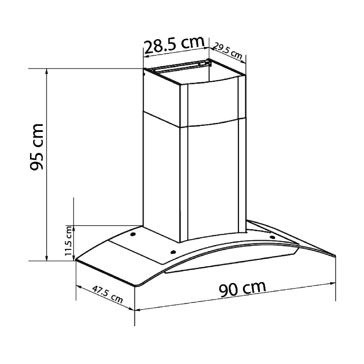 Foto 3 | Campana Pared Eb Técnica Eb-388c De 90 Cm Purificadora Acero Inox Y Cristal