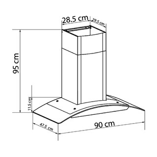 Foto 3 | Campana Pared Eb Técnica Eb-388c De 90 Cm Purificadora Acero Inox Y Cristal