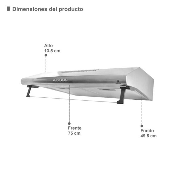 Foto 5 | Campana Supra Slim De 76 Cm En Acero Inoxidable