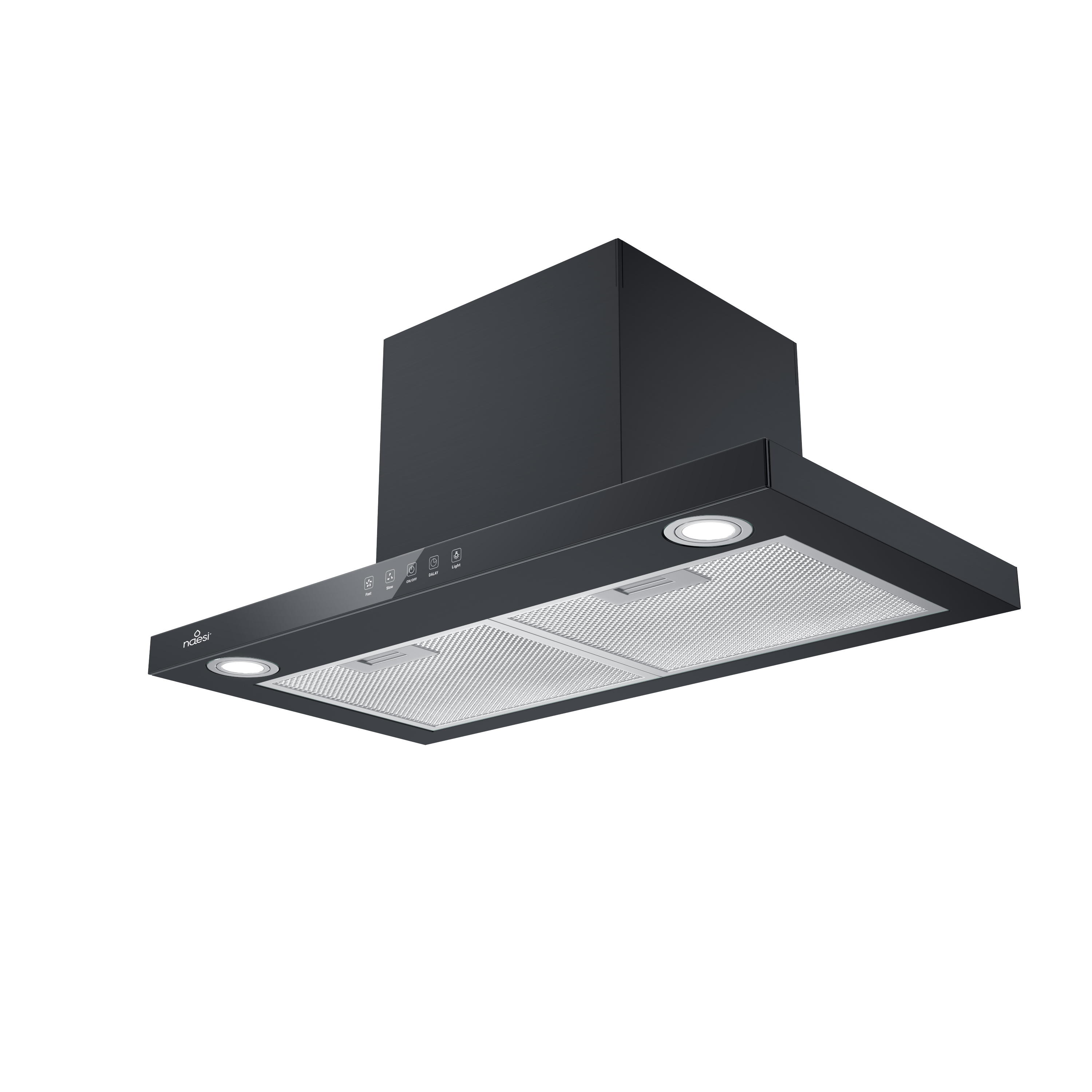 Campana De Cocina Extractora 75 Cm Para Pared Naesi An512 Negro