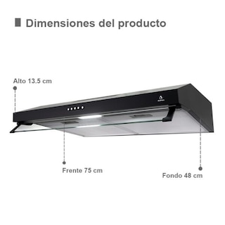 Foto 4 | Campana Extractora Empotrable Supra Negra de 76 cm