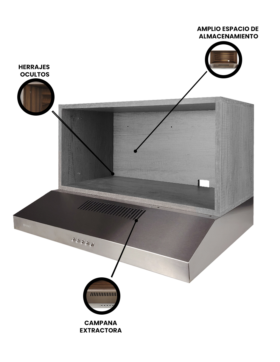 Foto 5 | Campana Extractora para Cocina Decomobil con Alacena