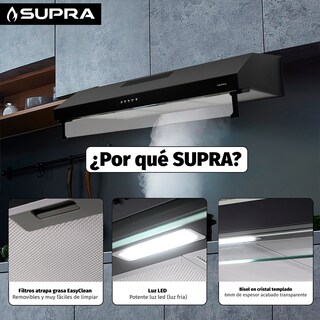 Foto 3 | Campana Extractora De Pared 80 Cm Acero Negro