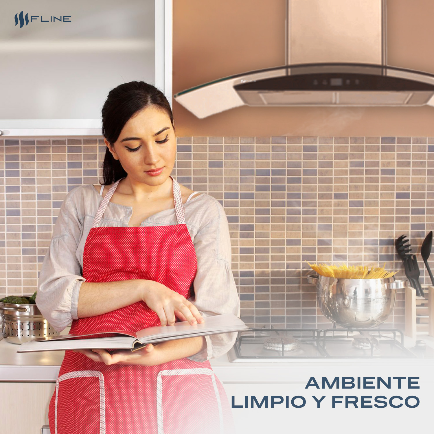 Foto 5 | Fline | Campana De Cocina 90 Cm | De Pared | Controles Touch|cristal Curvo Y  Acero Inoxidable | 3  Velocidades | Tro