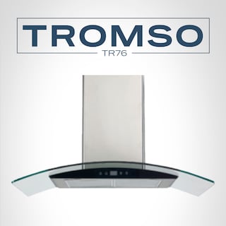 Foto 1 | Fline Campana De Cocina 76 Cm De Pared Controls Touch cristal Curvo Y Acero Inoxidable 3 Velocidades Tromso 76