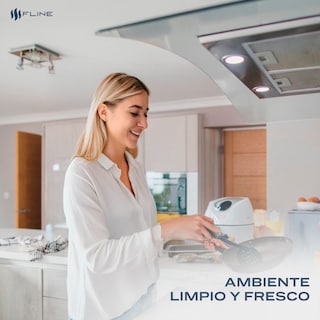 Foto 5 | Fline Campana De Cocina 76 Cm De Pared Controls Touch cristal Curvo Y Acero Inoxidable 3 Velocidades Tromso 76