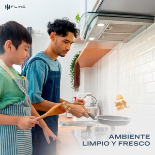 Foto 5 | Fline Campana De Cocina 60 Cm De Pared Controles Touch Cristal Curvo Y Acero Inoxidable 3 Velocidades Tromso 60