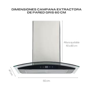 Foto 3 | Fline Combo Parrilla De Gas Y Campana Acero Inoxidable 60 Cm 4 Quemadores Cristal Curvo Controles Touch MA4TR60