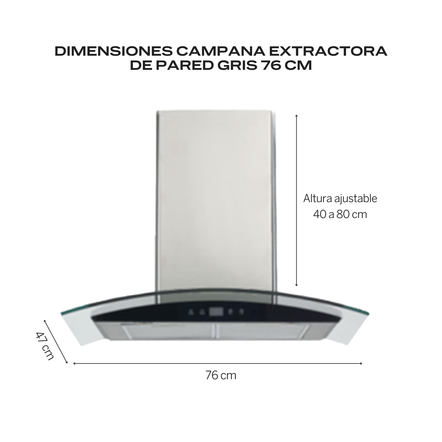 Foto 4 pulgar | Fline Combo Parrilla De Gas Y Campana Acero Inoxidable 76 Cm 4 Quemadores Cristal Curvo Controles Touch MA5TR76
