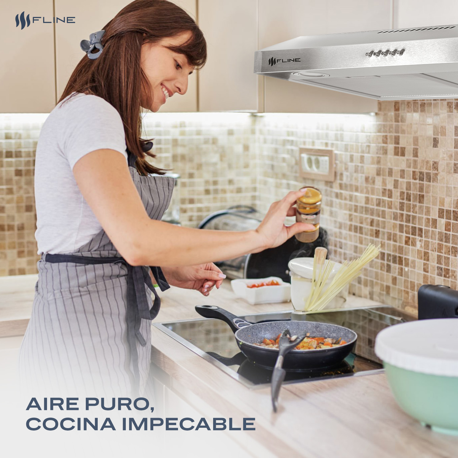 Foto 6 pulgar | Campana Extractora De Cocina Slim Acero Inoxidable 60 Cm | Bajo Gabiente | Tallin 60| Fline
