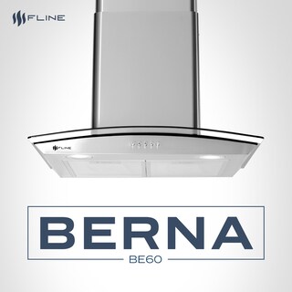 Foto 6 | Campana Extractora De Cocina 60 Cm De Pared Vidrio Curvo Acero Inoxidable 3 Velocidades Y Control De Boton Berna 60 F