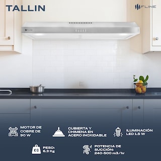 Foto 4 | Campana Extractora De Cocina Slim Acero Inoxidable 80 Cm | Bajo Gabiente | Tallin 80| Fline