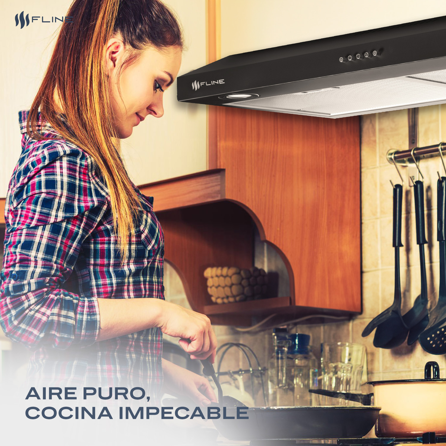 Foto 6 pulgar | Campana Extractora De Cocina Slim 80 Cm Negro Matte  | Bajo Gabiente | Brimnes 80| Fline